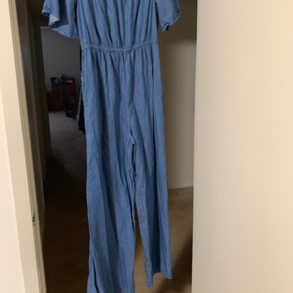 womens lightweight denim jumpsuit size s/m - Picture 2 of 3